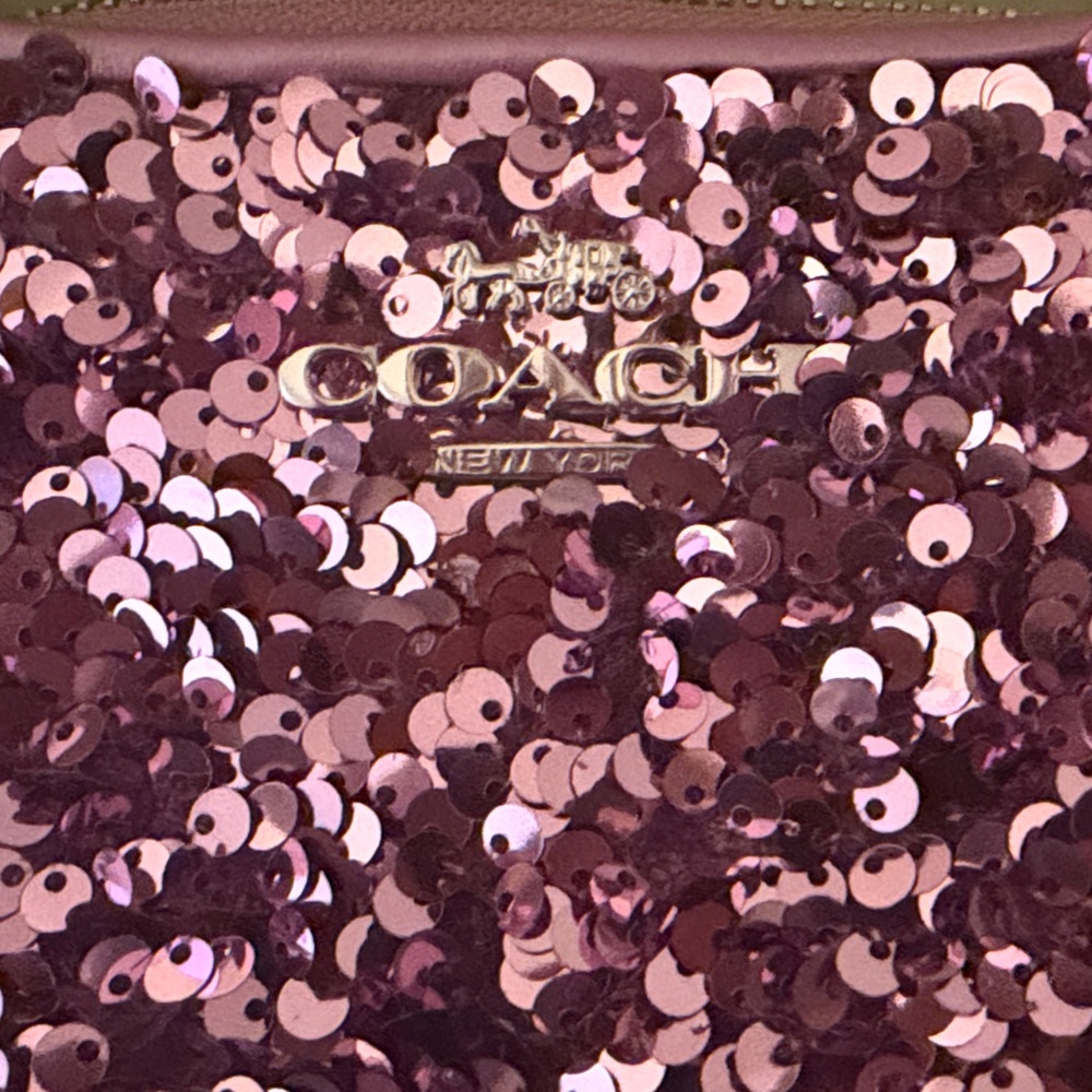 NWOT Coach Sequin Shoulder & Crossbody Bag- Pink/Lavender Sparle - Picture 4 of 14